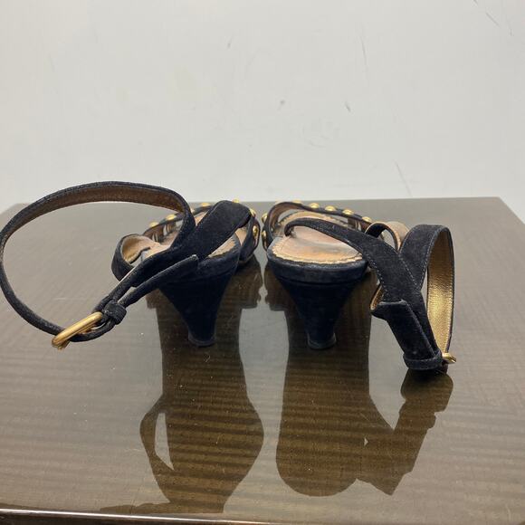 Rare Prada Studded Ankle Strap Heeled Sandals Women's 39 US 9 - Picture 5 of 10